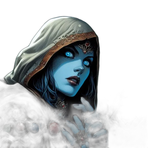 face, mask, fantasy art, concept art, comic book art, photorealistic, fog, snow transparent PNG cut-out