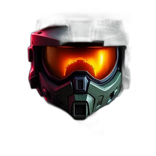 mask, robot, face, weapon, concept art, pixel art, 3d render, cyberpunk transparent PNG cut-out