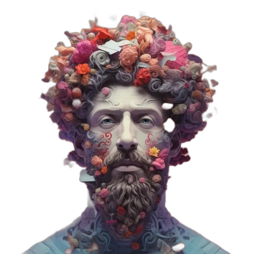 face, crown, mask, flower, photorealistic, concept art, fantasy art, pixel art transparent PNG cut-out