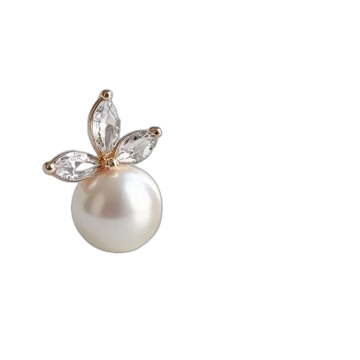 jewelry, crown, elegant, pearl, crystal, stud, earrings transparent PNG cut-out