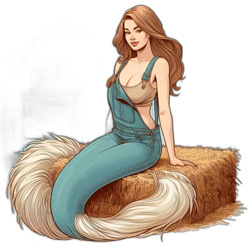 hair, dress, creature, animal, fantasy art, concept art, cartoon, pixel art transparent PNG cut-out