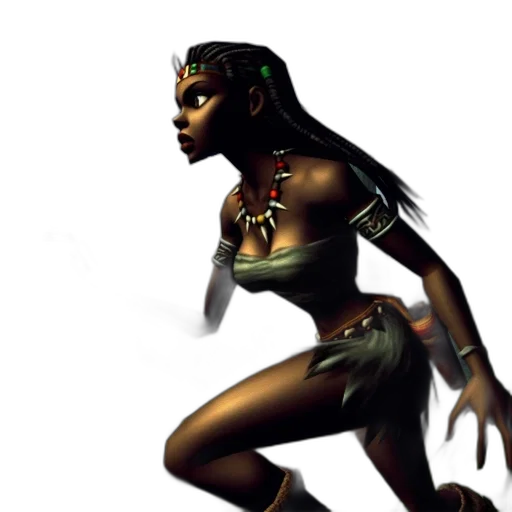 concept art, fantasy art, 3d render, comic book art, illustration, portrays, woman, tribal transparent PNG cut-out