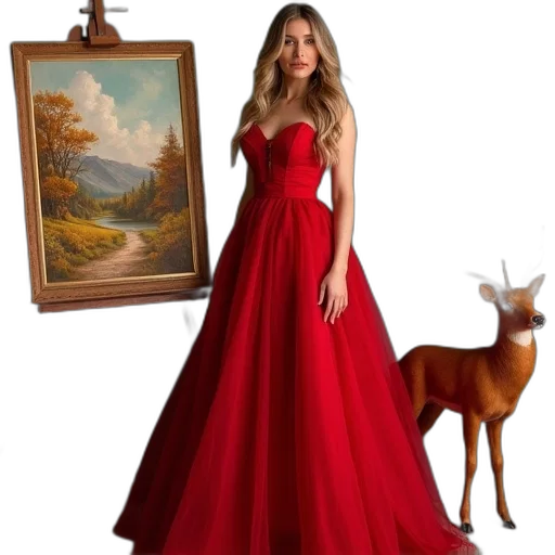 dress, jewelry, oil painting, photorealistic transparent PNG cut-out
