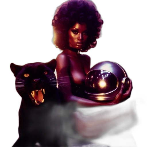 concept art, fantasy art, comic book art, pixel art, outer space, futuristic, setting, woman transparent PNG cut-out