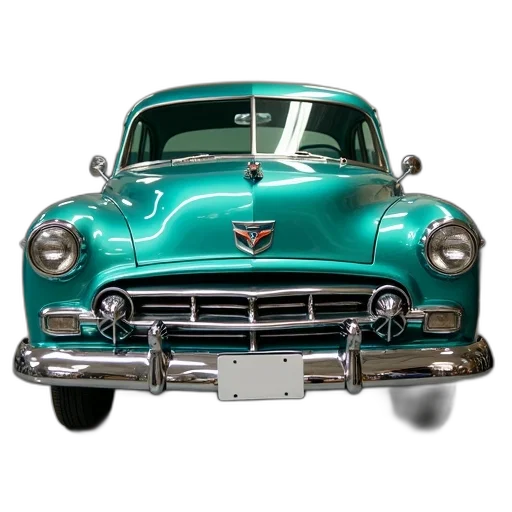 car, photorealistic, 3d render, concept art, shiny, turquoise, vintage, chrome transparent PNG cut-out