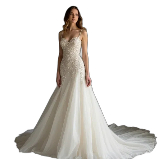dress, woman, shown, long transparent PNG cut-out