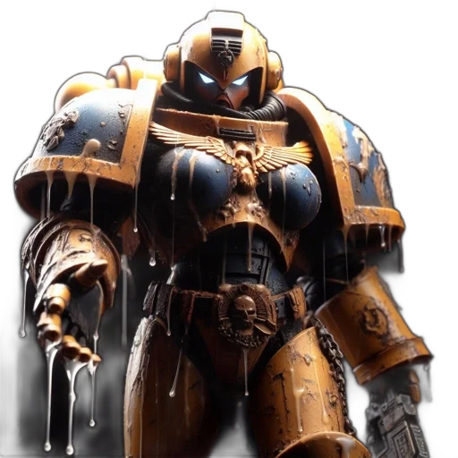 robot, weapon, concept art, 3d render, fantasy art, photorealistic, golden, elaborate transparent PNG cut-out