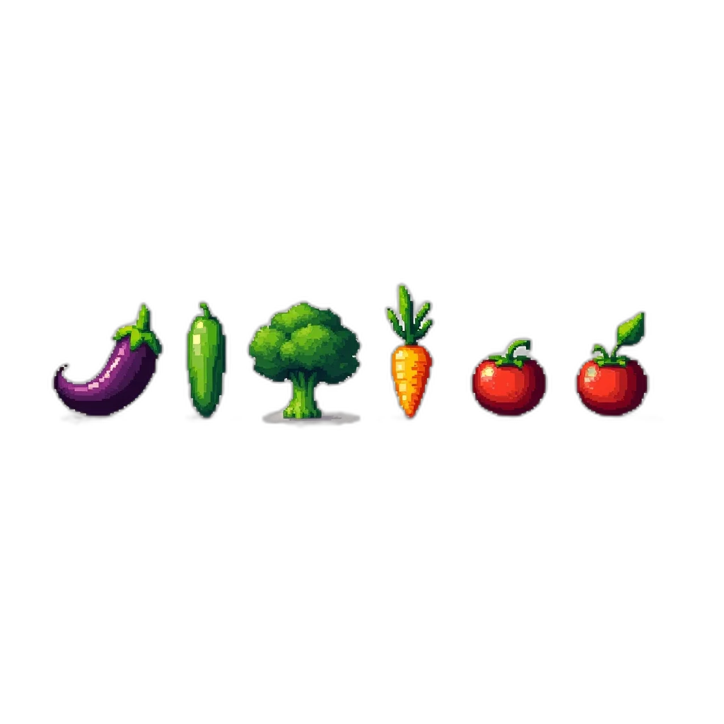 food, pixel art, concept art, vaporwave, neon, collection, pixel, art transparent PNG cut-out