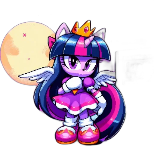 crown, staff, dragon, pixel art, concept art, vaporwave, cartoon, outer space transparent PNG cut-out