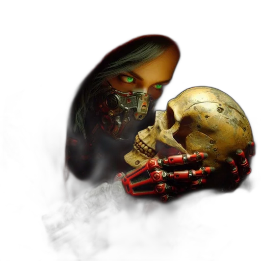 mask, face, robot, creature, concept art, photorealistic, fantasy art, 3d render transparent PNG cut-out