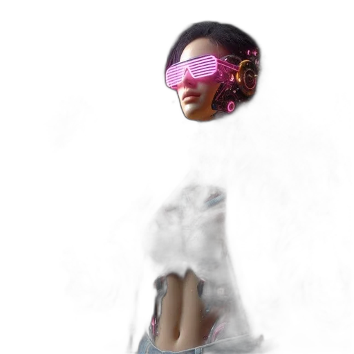 mask, face, robot, staff, vaporwave, photorealistic, concept art, 3d render transparent PNG cut-out