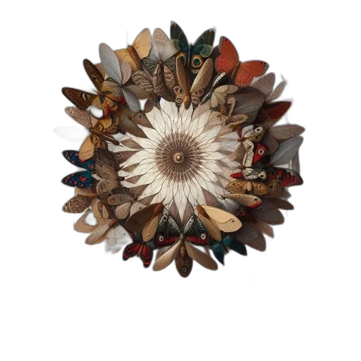 jewelry, crown, flower, staff, 3d render, earth tones, dark, colorful transparent PNG cut-out
