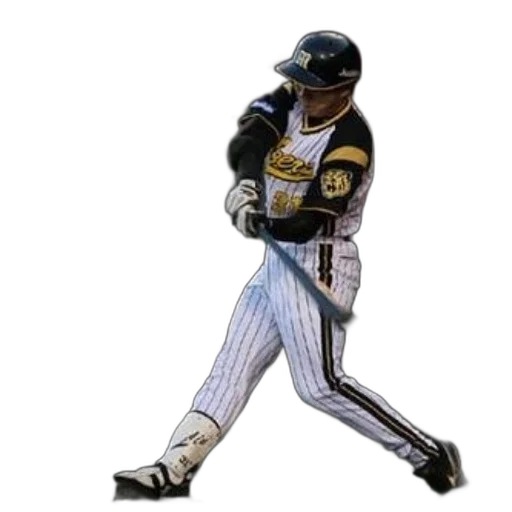 baseball, player, striped, uniform, swinging, bat, during, game transparent PNG cut-out