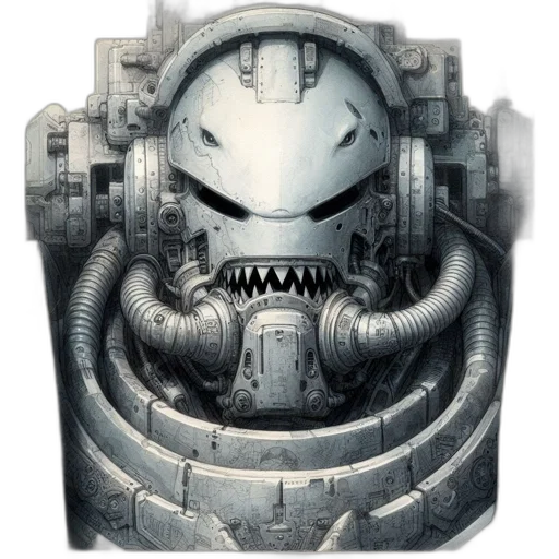 robot, mask, face, creature, concept art, comic book art, 3d render, fantasy art transparent PNG cut-out