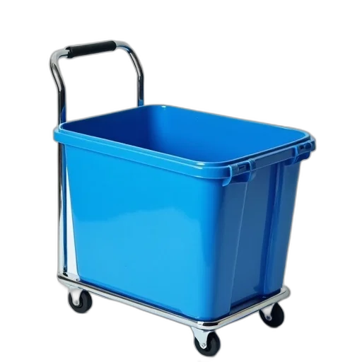 furniture, robot, 3d render, photorealistic, blue, plastic, storage, bin transparent PNG cut-out