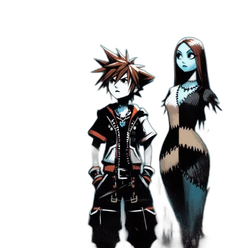 concept art, comic book art, pixel art, fantasy art, monochrome, dark, blue, three transparent PNG cut-out