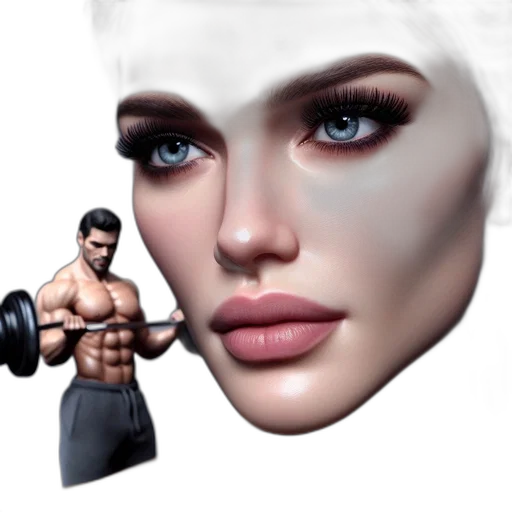face, weapon, mask, photorealistic, concept art, 3d render, fantasy art, up-close transparent PNG cut-out