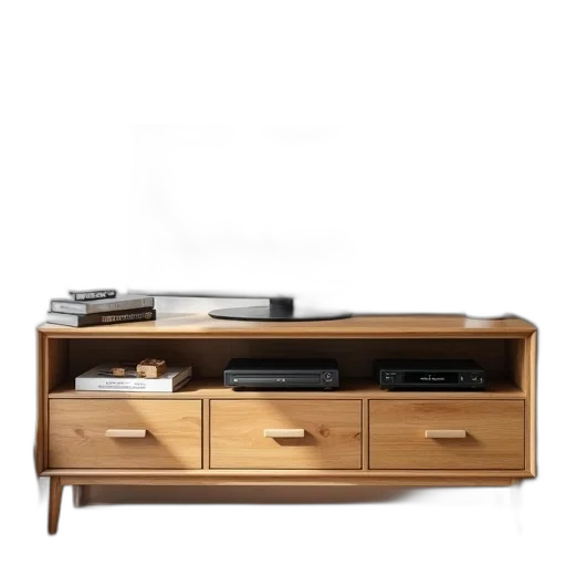 furniture, 3d render, earth tones, wooden, entertainment, center, flat-screen, top transparent PNG cut-out