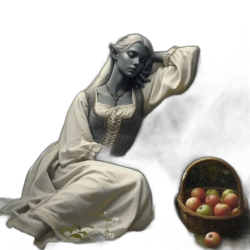 jewelry, dress, food, mask, photorealistic, concept art, oil painting, fantasy art transparent PNG cut-out