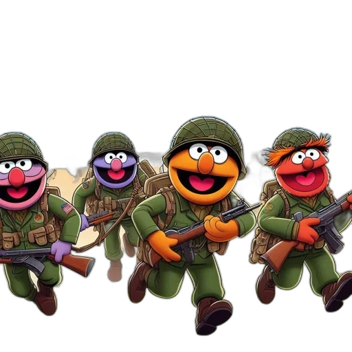weapon, concept art, 3d render, pixel art, animated, soldier, characters, march transparent PNG cut-out