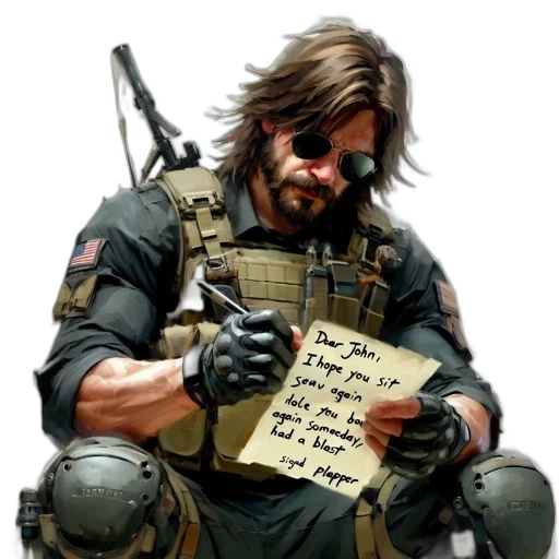 weapon, concept art, comic book art, cyberpunk, pixel art, man, long, hair transparent PNG cut-out