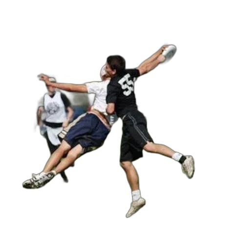 photorealistic, two, players, action, during, game, ultimate, frisbee transparent PNG cut-out