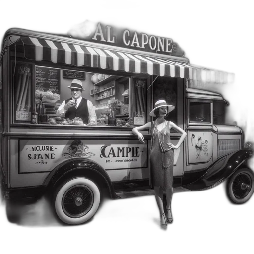 car, concept art, photorealistic, cartoon, comic book art, city street, old-fashioned, food transparent PNG cut-out