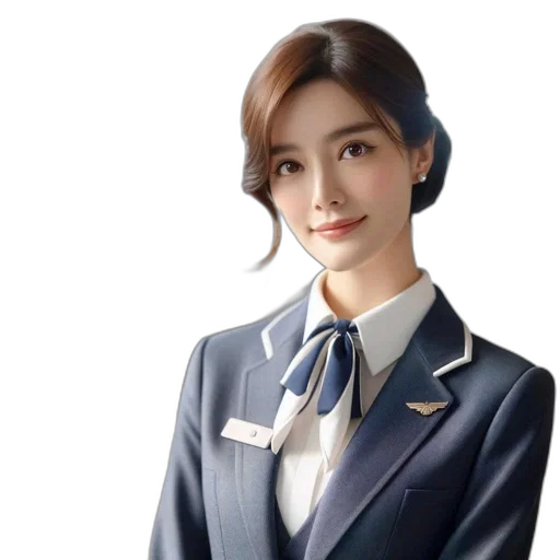 staff, face, photorealistic, cartoon, oil painting, concept art, airport, woman transparent PNG cut-out