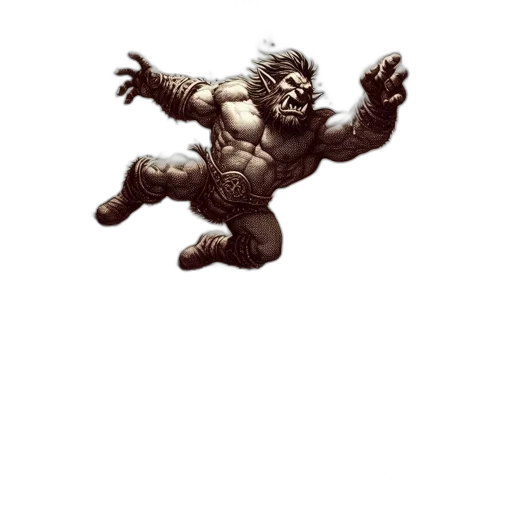 creature, animal, hair, staff, concept art, comic book art, pixel art, fantasy art transparent PNG cut-out