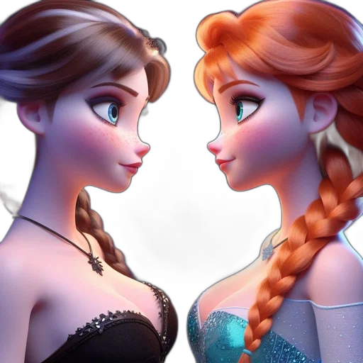 3d render, concept art, photorealistic, fantasy art, snow, underwater, two, animated transparent PNG cut-out