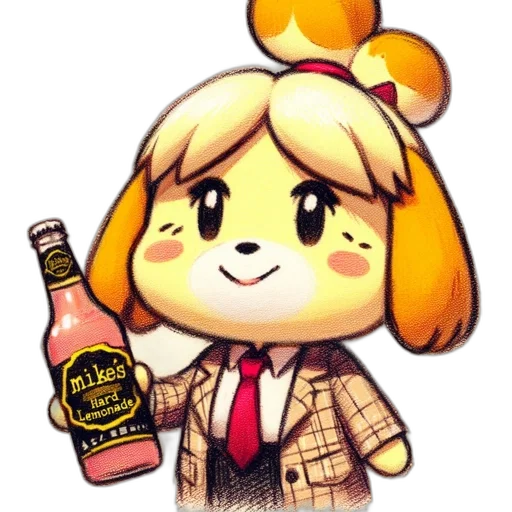 bottle, animal, pixel art, watercolor, anime, cartoon, golden, cute transparent PNG cut-out