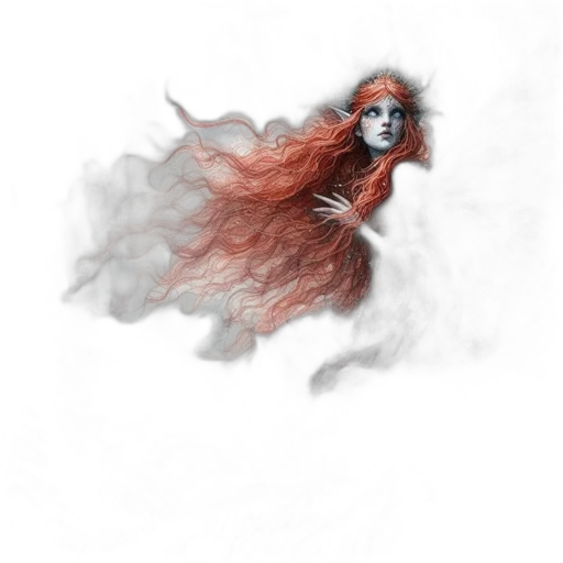 hair, mask, dress, creature, fantasy art, concept art, photorealistic, comic book art transparent PNG cut-out