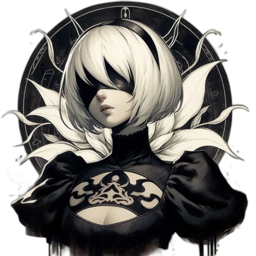 mask, face, crown, flower, fantasy art, concept art, pixel art, anime transparent PNG cut-out