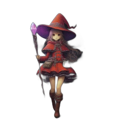 staff, hat, dress, weapon, fantasy art, concept art, pixel art, 3d render transparent PNG cut-out
