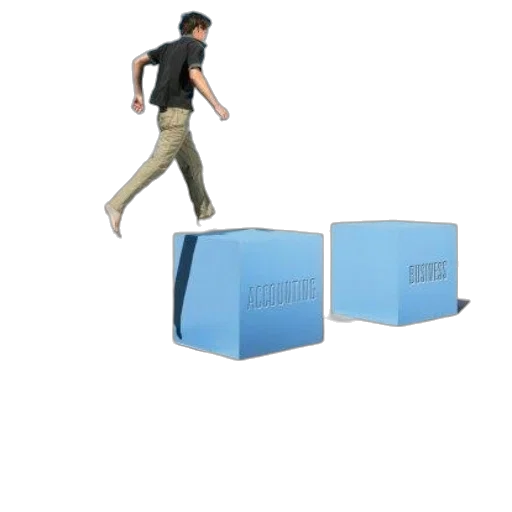 furniture, 3d render, concept art, person, walks, blue, cubes, labeled transparent PNG cut-out