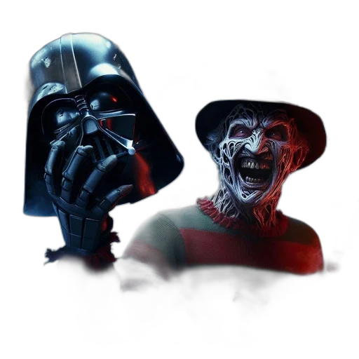 mask, hat, face, concept art, 3d render, comic book art, fantasy art, dark transparent PNG cut-out