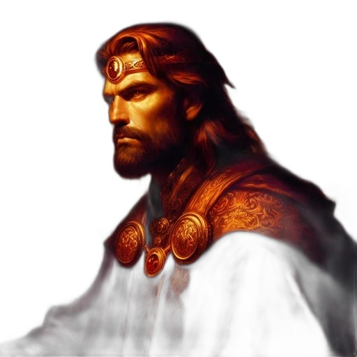face, crown, sword, photorealistic, fantasy art, concept art, pixel art, regal transparent PNG cut-out