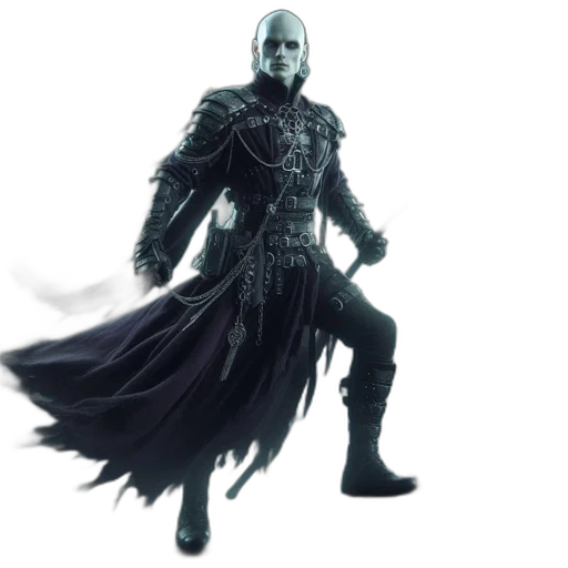 sword, concept art, fantasy art, 3d render, comic book art, monochrome, dark, another transparent PNG cut-out