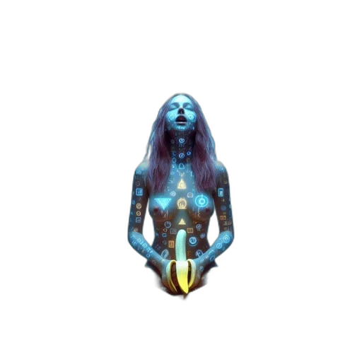 creature, hair, jewelry, mask, concept art, pixel art, fantasy art, cyberpunk transparent PNG cut-out