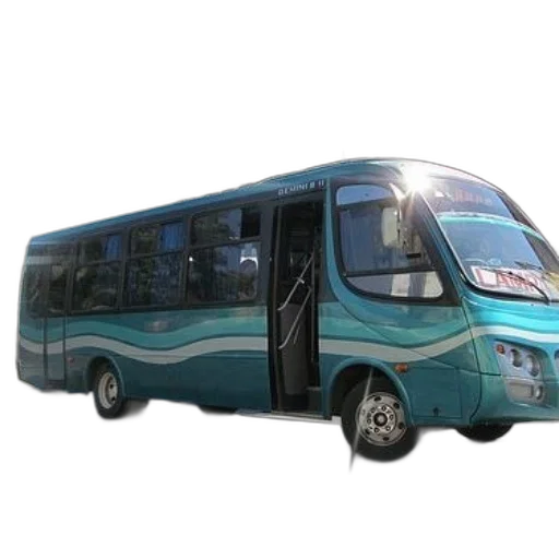 3d render, photorealistic, turquoise, bus transparent PNG cut-out
