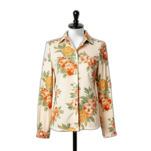 jacket, dress, mannequin, displays, white, blouse, floral, pattern transparent PNG cut-out