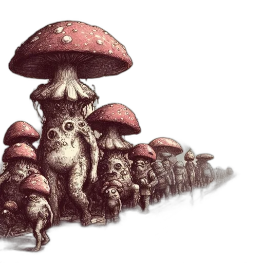 creature, concept art, fantasy art, watercolor, 3d render, forest, fog, outer space transparent PNG cut-out