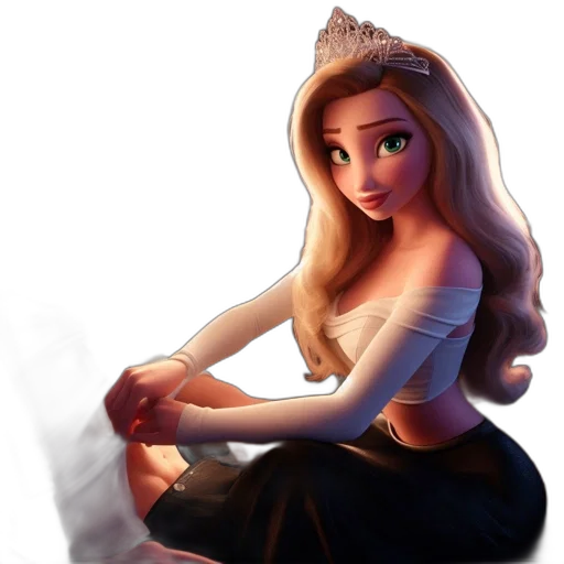 crown, dress, jewelry, fantasy art, concept art, 3d render, cartoon, snow transparent PNG cut-out