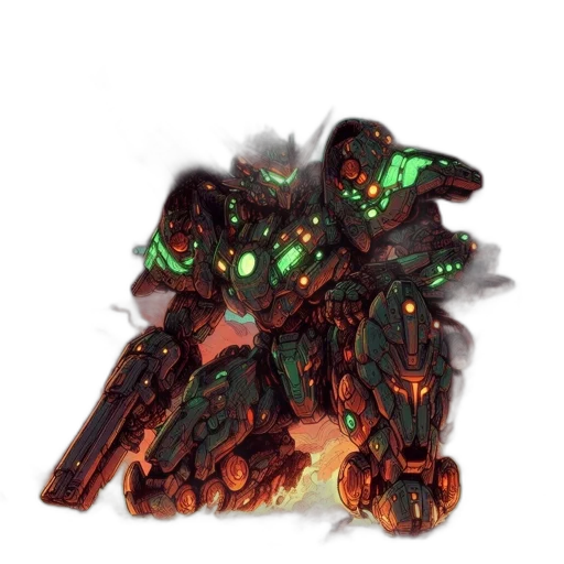 robot, weapon, dragon, creature, concept art, 3d render, pixel art, fantasy art transparent PNG cut-out