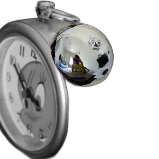 jewelry, 3d render, photorealistic, silver, alarm, clock, minnie, mouse transparent PNG cut-out