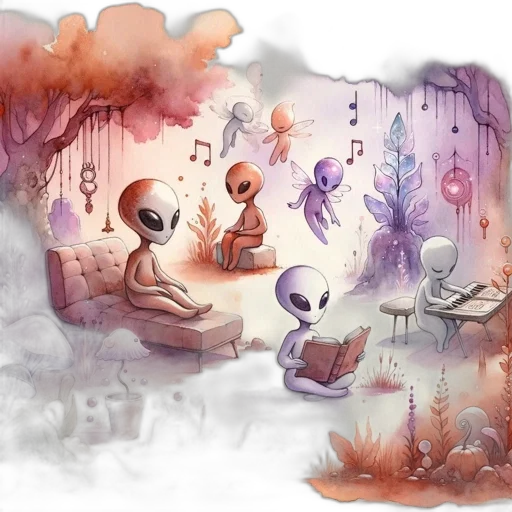 concept art, fantasy art, watercolor, pixel art, forest, fog, outer space, underwater transparent PNG cut-out