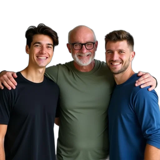 staff, hair, face, group, three, people, posing, photo transparent PNG cut-out