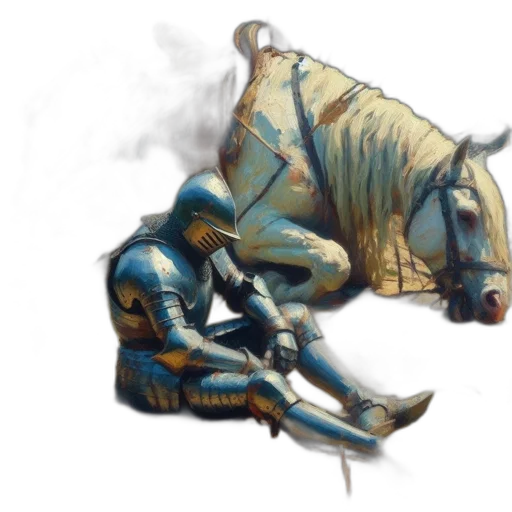 sword, animal, concept art, fantasy art, watercolor, photorealistic, blue, war-torn transparent PNG cut-out