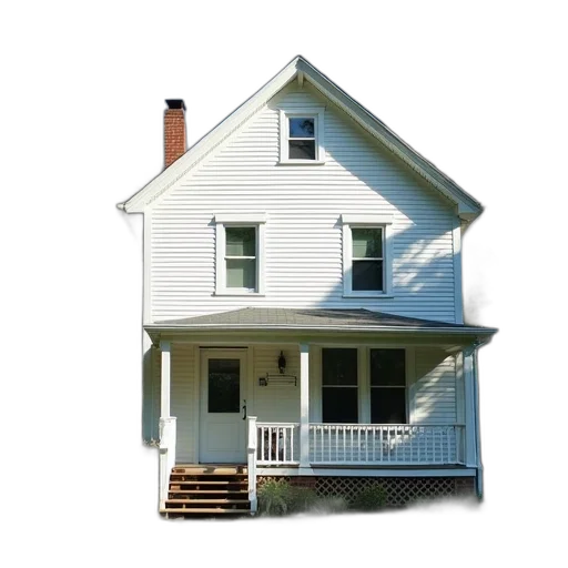 building, furniture, 3d render, white, two-story, house, gabled, roof transparent PNG cut-out