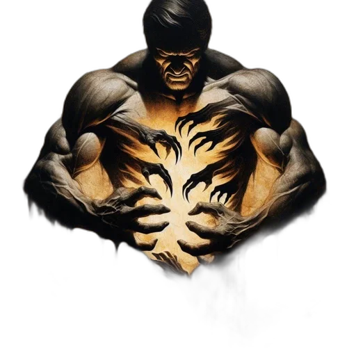 hair, animal, comic book art, concept art, fantasy art, photorealistic, muscular, figure transparent PNG cut-out